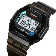 SKMEI - Reloj 2390 Rosado/Blanco/Negro Digital Correa Silicona Hombre