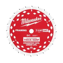 MILWAUKEE - Hoja de Sierra Circular de 7-1/4" 24 dientes corte grueso Importado directo de EE.UU