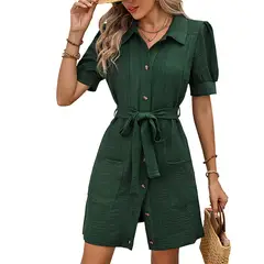 BLWOENS - Vestido casual de verano para mujeres - Verde