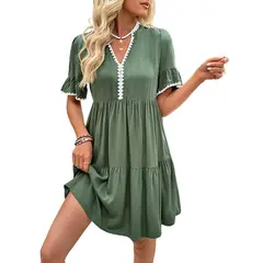 BLWOENS - Vestido casual de verano para mujeres - Verde