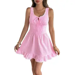 BLWOENS - Vestido casual de verano para mujeres - Rosa