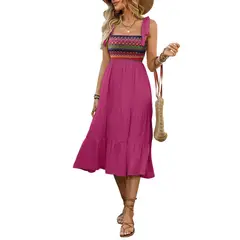 BLWOENS - Vestido casual de verano para mujeres - Rosa