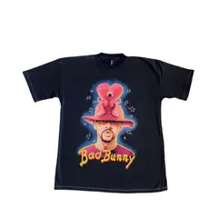 GENERICO - Polo Oversize Negro Bad Bunny Un Verano Sin Ti Talla M Estampado Doble Cara