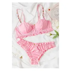 GENERICO - SET DE LENCERIA DE ENCAJE CONJUNTO SEXY S