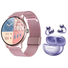 LENOVO - TA140 Audífonos-Morado y Toumi Fit Pro-P Reloj inteligente