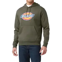 DICKIES - POLERA CON CAPUCHA DE FELPA LOGO FLEECE HOMBRE -VERDE MILITAR