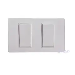 GENERICO - INTERRUPTOR CONMUTADOR DE 3 VIAS DOBLE PLACA BLANCA Y DADOS BLANCOS SANDAY