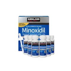 KIRKLAND - Minoxidil 5% Caja 6 Frascos - Barba - Cabello y Cejas
