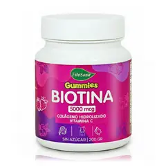 FITOSANA - Biotina 5000 mcg + Colágeno + Vitamina C en Gomitas Sin Azúcar (200 g) -