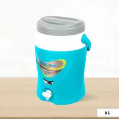 GENERICO - Cooler de Poliuretano Platino con Caño y Asa Pinnacle Celeste 8 Litros