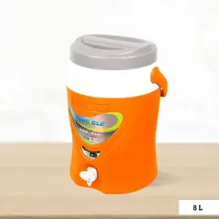 GENERICO - Cooler de Poliuretano Platino con Caño y Asa Pinnacle Naranja 8 Litros