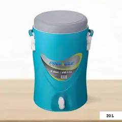 GENERICO - Cooler de Poliuretano Platino con Caño y Asa Pinnacle Celeste 12 Litros
