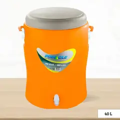 GENERICO - Cooler de Poliuretano Platino con Caño y Asa Pinnacle Naranja 40 Litros