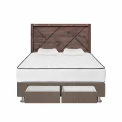 FORLI - Dormitorio 2 cajones Igneo Marrón Queen