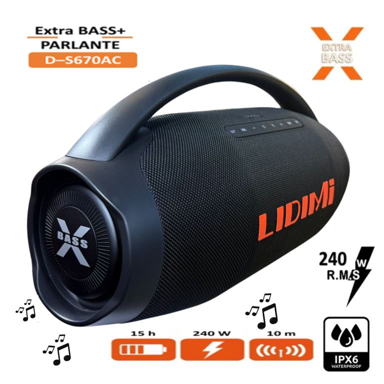 Parlante Portátil Super D-S670AC 240W Bluetooth Usb