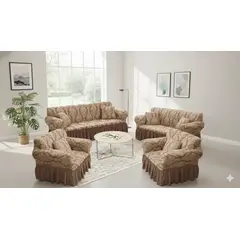 SALA FABULOSA - Funda de mueble 3-2-1 en labrado imperial - camel