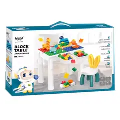 GENERICO - Set de construcción y mesa de actividades para niños 102pcs