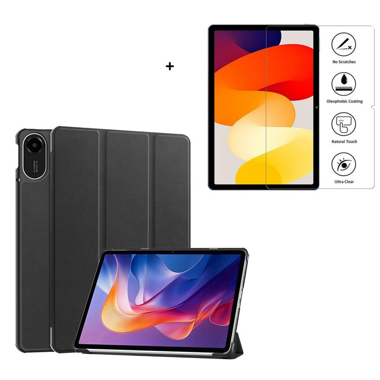 Funda Smart Cover con Porta Lápiz XIAOMI REDMI PAD 2 Negro + mica