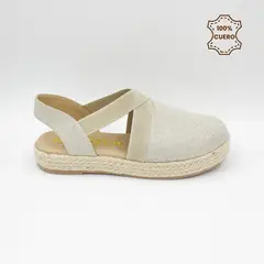 FAR WEST - Sandalias Plataforma Mujer Micaela-2601 Cuero Beige