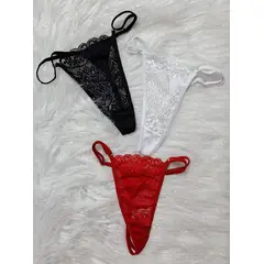 GENERICO - PACK 3 BRAGAS DE HILO ENCAJE