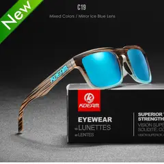 OEM - Lentes de Sol KDEAM Polarizados Marco Marrón - Modelo C19 Lunas Celestes UV400 para Conducir