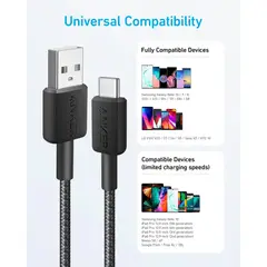 Anker - Cable USB-C a USB-A 90cm PowerLine Trenzado USB-IF - A81H5H11