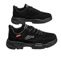 DANWEILE - Zapatos lona para hombre zapatos de seguridad antideslizantes - Negro