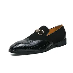 DANWEILE - Zapatos casuales clásicos de ante para hombre - Negro