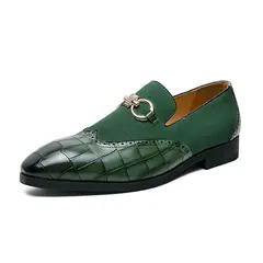 DANWEILE - Zapatos casuales clásicos de ante para hombre - Verde