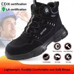 DANWEILE - Zapatos de seguridad resistentes al desgaste de caña alta - Negro