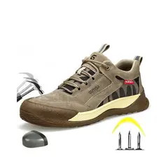 DANWEILE - Zapatos de Seguridad ligeros para hombres cómodos trabajo - Khaki