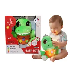 GENERICO - Peluche Interactivo Musical para Bebé con Luces Modelo Dinosaurio Juguete de Estimulación Temprana