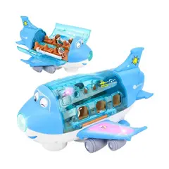 GENERICO - Avión Didáctico Musical Interactivo Juguete con Luces y Rotación 360 - Azul