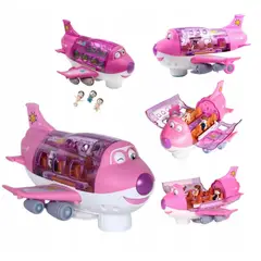 GENERICO - Avión Didáctico Musical Interactivo Juguete con Luces y Rotación 360 - Rosado