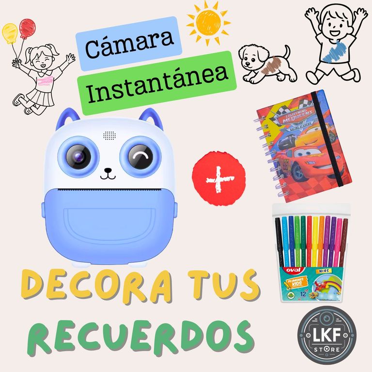 Cámara Digital Instantánea Mini Impresora Para Niños - Búho Azul