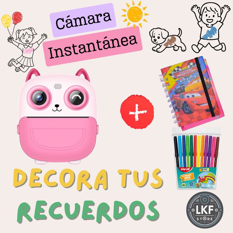 Cámara Digital Instantánea Mini Impresora Para Niños - Búho Rosado