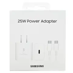 SAMSUNG - Cargador 25W Fast Charging + Cable Tipo C Incluido Blanco