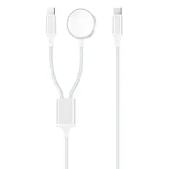 XO SIMPLE IS BEAUTY - Cargador Inalámbrico XO CX030 para Apple Watch con cable USB-C a C - Blanco