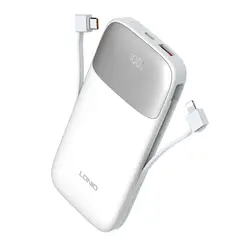 LDNIO - Power Bank Bateria Externa Pq19 Digital De 10000mah Blanco