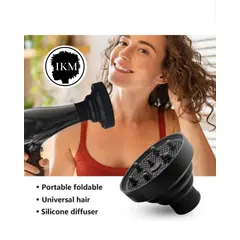 GENERICO - Difusor de Silicona Universal para secadora ideal para rizos en NEGRO