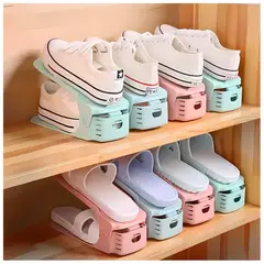 GENERICO - Set de 10 Organizadores de Zapatos de Altura Ajustable Plegable Azul