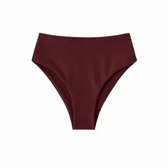 SOLARY - Calzon de Bikini Bottom Básico Tiro Alto Vino
