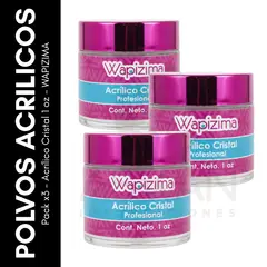 GENERICO - Pack x3 - Acrílico Cristal 1 oz - WAPIZIMA