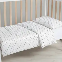 GENERICO - Sábanas de cuna - estrella gris - 4 piezas más almohada