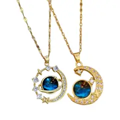 GENERICO - Set Collares Luna Espacial Unisex 2 Piezas