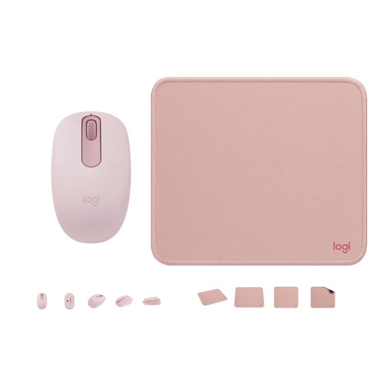 KIT DE MOUSE M196 Y PAD MOUSE ROSADO