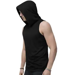 GENERICO - Polo Hombre Premium Sin Manga Con Capucha