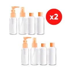 INSPIRA - Set de 8 Frascos Pulverizador Contenedor de Aseo para Viaje