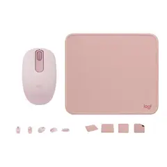 LOGITECH - COMBO DE MOUSE M196 Y PAD MOUSE ROSADO