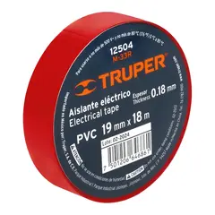 TRUPER - Paquete de Cintas de aislar de 18 m x 19 mm Roja 12504-8